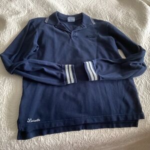 Lacoste Navy Blue Cotton Polo Shirt  - size 12